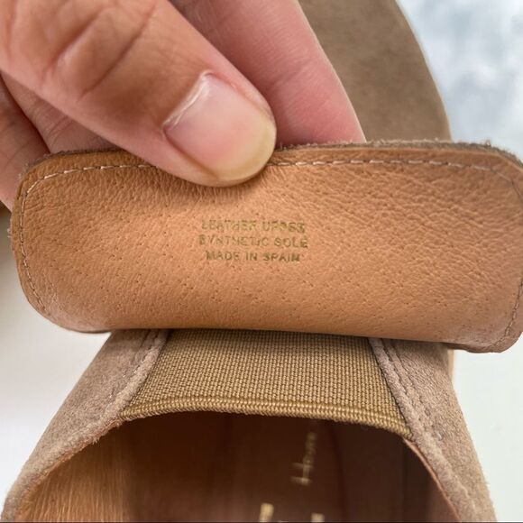 HOUSE OF HARLOW 1960 Low cut tan suede ankle bootie back zip sz 7 made in Spain - Picture 8 of 10